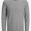 Jack & Jones JJEBASIC O-NECK TEE L/S NOOS - LIGHT GREY MELANGE -Jack & Jones Myynti jj12059220 clightgreymelange v131297