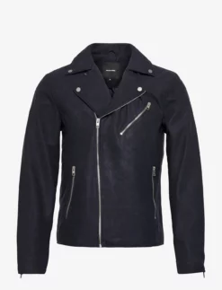 Jack & Jones JJEROCKY BIKER JACKET - DARK NAVY