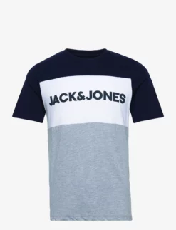 Jack & Jones JJELOGO BLOCKING TEE SS NOOS - NAVY BLAZER