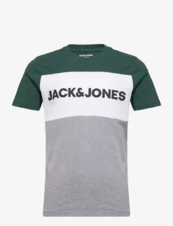 Jack & Jones JJELOGO BLOCKING TEE SS NOOS - PINE GROVE