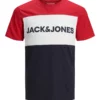 Jack & Jones JJELOGO BLOCKING TEE SS NOOS - TANGO RED -Jack & Jones Myynti jj12173968 ctangored v177233slimfit