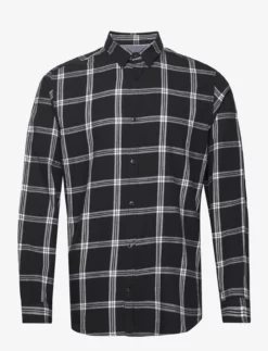 Jack & Jones JJEGINGHAM TWILL SHIRT L/S NOOS - BLACK