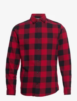 Jack & Jones JJEGINGHAM TWILL SHIRT L/S NOOS - BRICK RED
