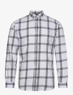 Jack & Jones JJEGINGHAM TWILL SHIRT L/S NOOS - BRIGHT WHITE