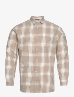 Jack & Jones JJEGINGHAM TWILL SHIRT L/S NOOS - CROCKERY