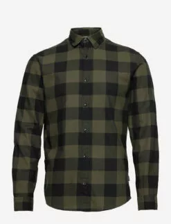 Jack & Jones JJEGINGHAM TWILL SHIRT L/S NOOS - DUSTY OLIVE