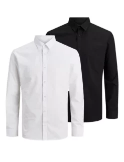 Jack & Jones JJJOE SHIRT LS 2 PACK - BLACK