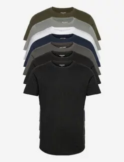Jack & Jones JJENOA TEE SS CREW NECK 7PK MP NOOS - BLACK