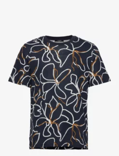 Jack & Jones JPRBLATROPIC AOP SS TEE CREW NECK SN - NIGHT SKY