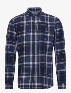Jack & Jones JJECLASSIC CHECK SHIRT L/S AU22 SN - NAVY BLAZER