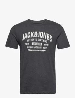 Jack & Jones JJEJEANS TEE SS O-NECK NOOS 22/23 - DARK GREY MELANGE