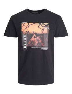 Jack & Jones JJSCRAWL TEE SS CREW NECK - BLACK