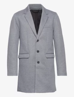 Jack & Jones JJEKNITTED MARCO COAT - LIGHT GREY MELANGE