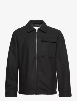 Jack & Jones JJJOHNSON WOOL JACKET - BLACK