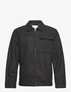Jack & Jones JJJOHNSON WOOL JACKET - DARK GREY