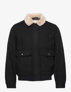 Jack & Jones JJTOM WOOL BOMBER - BLACK