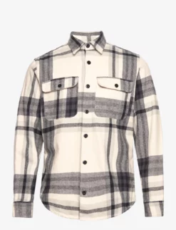 Jack & Jones JPRBLUDARREN CHECK OVERSHIRT L/S CPO - FOG