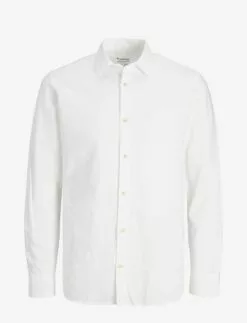 Jack & Jones JJESUMMER SHIRT L/S S23 SN - WHITE