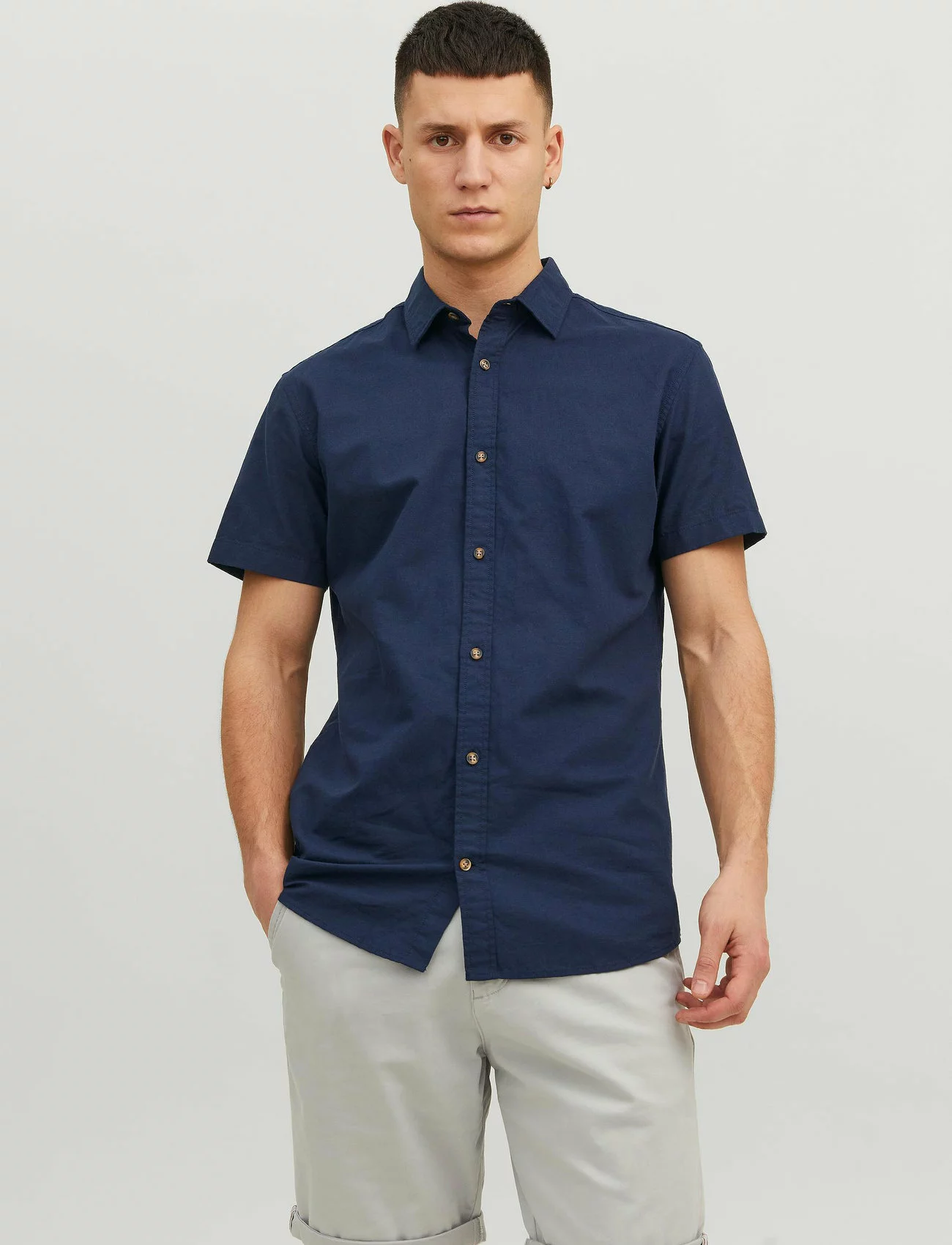 Jack & Jones JJESUMMER SHIRT S/S S23 SN - NAVY BLAZER 4 Jack & Jones JJESUMMER SHIRT S/S S23 SN - NAVY BLAZER - Image 2