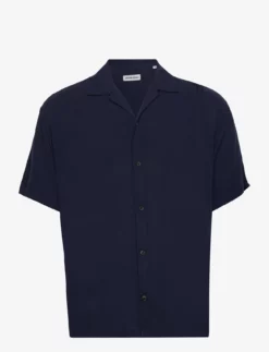 Jack & Jones JJEJEFF RESORT SHIRT SS SN - NAVY BLAZER