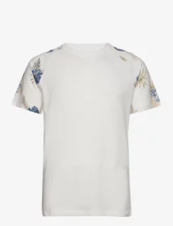 Jack & Jones JJBECS TEE SS CREW NECK RAGLAN - CLOUD DANCER