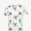 Jack & Jones JJBECS AOP TEE SS CREW NECK - CLOUD DANCER