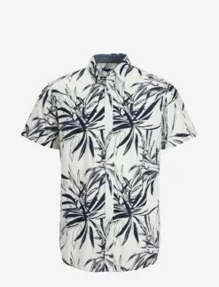 Jack & Jones JORCRAYON AOP SHIRT SS LN - CLOUD DANCER
