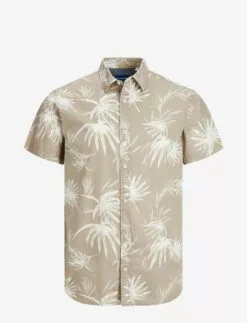 Jack & Jones JORCRAYON AOP SHIRT SS LN - CROCKERY