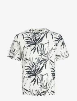 Jack & Jones JORCRAYON AOP TEE SS CREW NECK LN - CLOUD DANCER