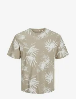 Jack & Jones JORCRAYON AOP TEE SS CREW NECK LN - CROCKERY