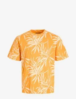 Jack & Jones JORCRAYON AOP TEE SS CREW NECK LN - ICELAND POPPY