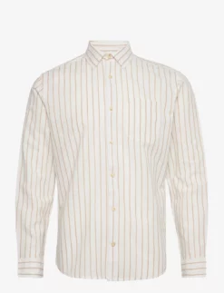 Jack & Jones JPRBLUSUMMER LINEN STRIPE SHIRT L/S - SAND