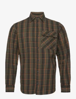 Jack & Jones JCODESERT HERRINGBONE CHECK SHIRT LS LN - FOREST NIGHT