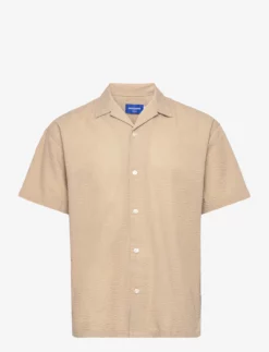 Jack & Jones JORPALMA SEERSUCKER SHIRT SS SN - CROCKERY