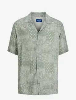 Jack & Jones JORPAISLEY RESORT SHIRT SS MC - SLATE GRAY