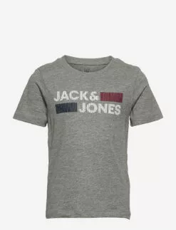 Jack & Jones JJECORP LOGO TEE SS O-NECK NOOS JNR - LIGHT GREY MELANGE