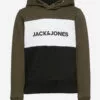 Jack & Jones JJELOGO BLOCKING SWEAT HOOD NOOS JNR - FOREST NIGHT -Jack & Jones Myynti jjj12173901 cforestnight v176578