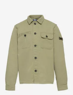 Jack & Jones JCOBEN CLASSIC OVERSHIRT LS JR - OIL GREEN
