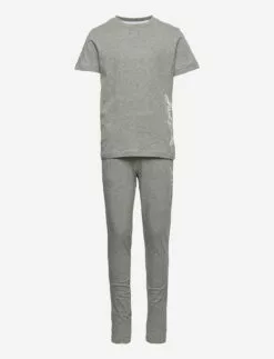 Jack & Jones JACMILLER LW TEE AND PANTS JR - LIGHT GREY MELANGE