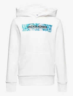 Jack & Jones JCOANNIV SWEAT HOOD LN JNR - WHITE