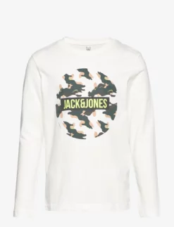 Jack & Jones JJRAMP TEE LS CREW NECK JNR - CLOUD DANCER