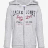 Jack & Jones JJELOGO SWEAT ZIP H 2 COL22/23 JNR - LIGHT GREY MELANGE -Jack & Jones Myynti jjj12218049 clightgreymelange v2851354498
