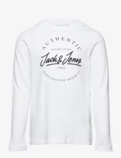 Jack & Jones JWHARTHUR CHEST TEE LS CREW NECK JNR - WHITE