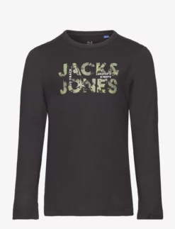 Jack & Jones JCOTECH LOGO TEE LS CREW NECK SN JNR - BLACK
