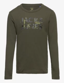 Jack & Jones JCOTECH LOGO TEE LS CREW NECK SN JNR - FOREST NIGHT