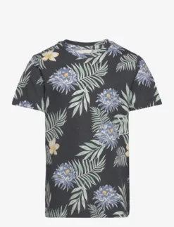 Jack & Jones JJBECS AOP TEE SS CREW NECK JNR - ASPHALT