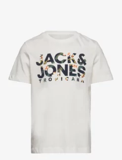 Jack & Jones JJBECS SHAPE TEE SS CREW NECK JNR - CLOUD DANCER