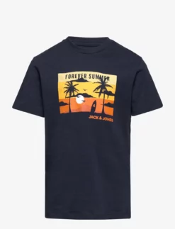 Jack & Jones JJSUMMER COOL TEE SS CREW NECK JNR - NAVY BLAZER