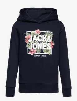 Jack & Jones JJBECS SHAPE SWEAT HOOD JNR - NAVY BLAZER