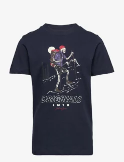 Jack & Jones JORGRIN TEE SS CREW NECK FST JNR - NAVY BLAZER